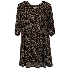 Pomelo Women’s Leopard Print Animal Print Dress Top Blouse Size Large